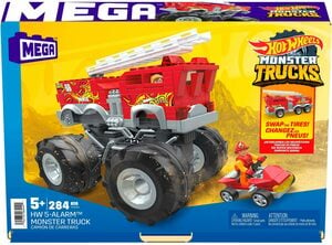 MEGA Spielzeug-Auto Hot Wheels Feuerwehr-Auto Monster Truck, (284-tlg), mit 2 Figuren