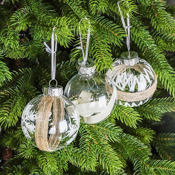 Bild 2 von Salcar Weihnachtsbaumkugel 6er Weihnachtskugeln Christbaumkugeln Weihnachtsdeko Christbaumschmuck, 8 cm im Durchmesser, 3 verschiedene Designs