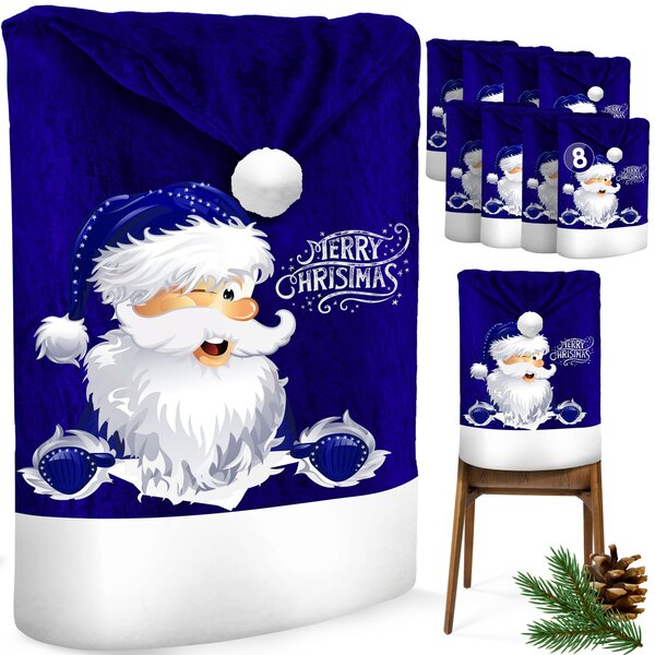 Bild 1 von KESSER® Premium Weihnachtsstuhlüberzug Set Stuhlhussen für Weihnachten Nikolausmütze Stuhlbezug Husse Weihnachtsdeko für Stühle Überzieher - Stuhlabdeckung im weihnachtlichen Design