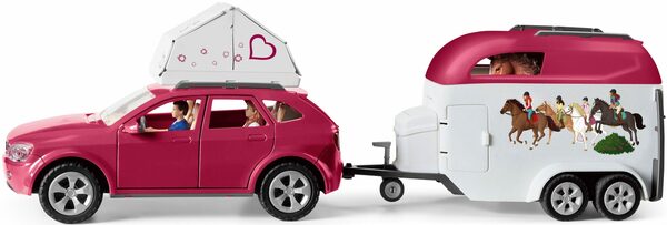 Bild 2 von Schleich® Spielwelt HORSE CLUB, Abenteuer mit Auto und Pferdeanhänger (42535), Made in Europe