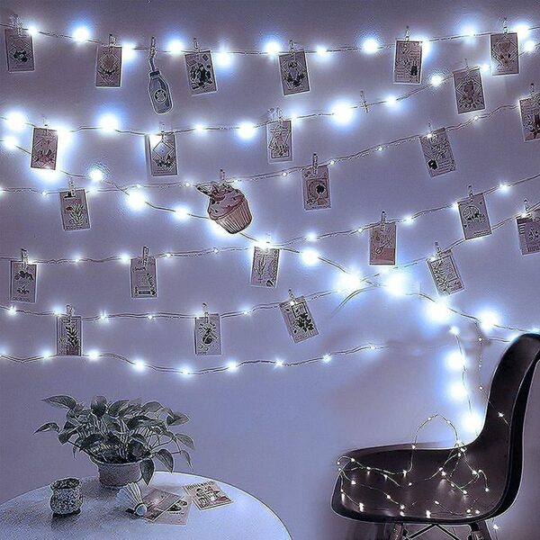 Bild 2 von LAPA HOME LED-Lichtervorhang 5M/10M Wasserdichter aus Kupferdraht Lichterkette Weihnachten Deko, 50 LEDs/100 LEDs, für Innenhöfe, Hochzeiten, Heiratsanträge Deko