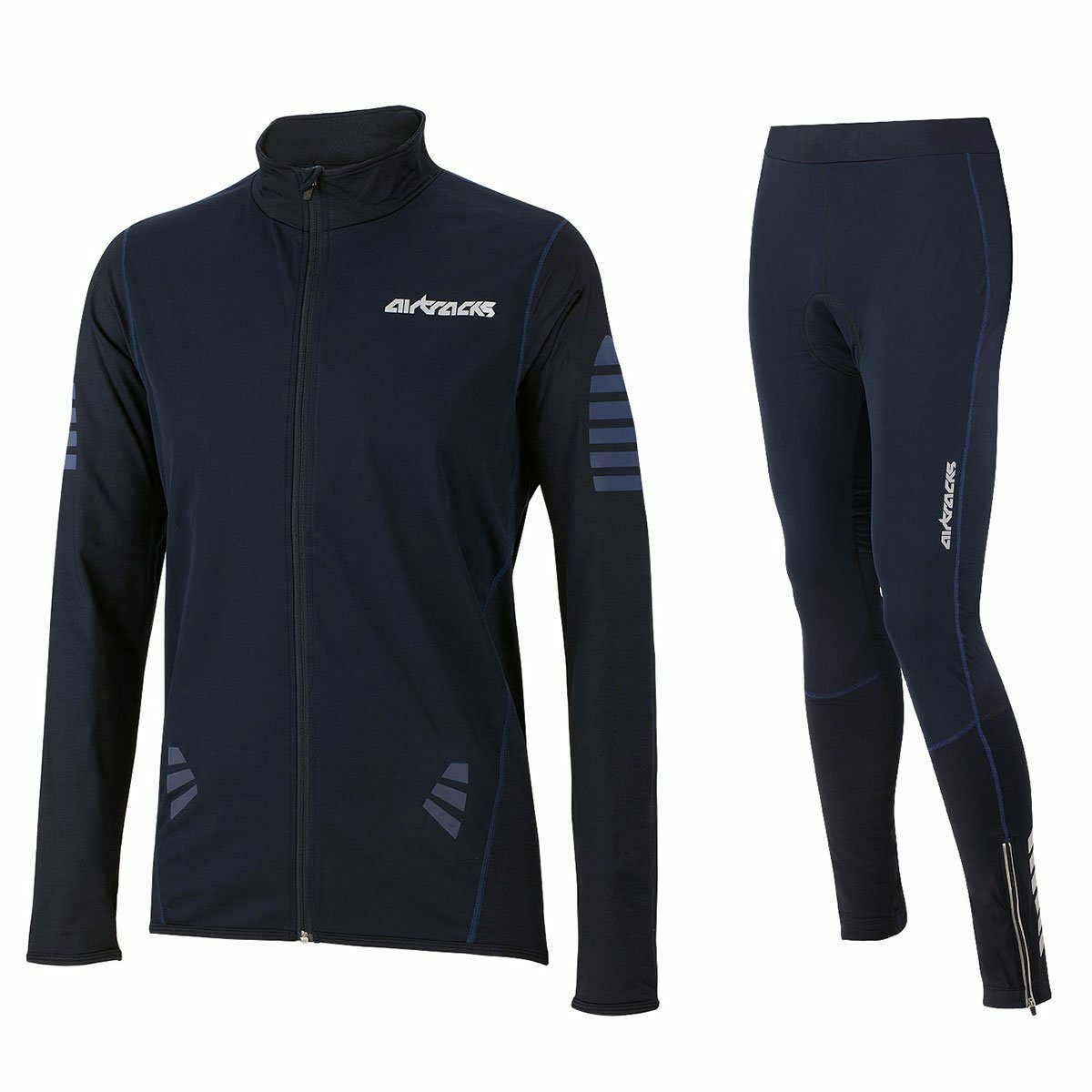 Bild 1 von Airtracks Fahrradhose Herren Thermo Radtrikot Set Pro Windstopper (Fahrradtrikot Set, 2-tlg) Thermo Fahrradhose lang + Thermo Fahrradtrikot Langarm, für Herbst-Winter » S M L XL XXL XXXL «