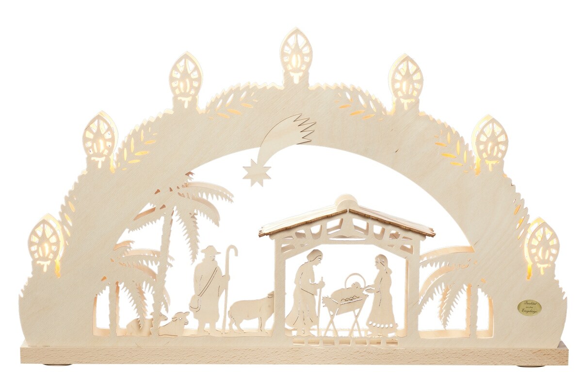 Bild 1 von 3D-Lichterbogen "Christi Geburt", 7-flammige Premium LED-Beleuchtung, warmweiß