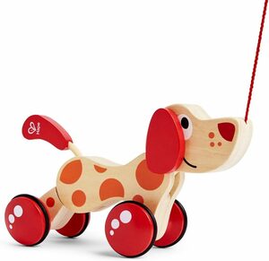 ELIAUK Lernspielzeug Nachziehhund Pepe,aus Holz,wackelt mit Ohren und Rute,geräuscharm (1-St), Schiebe-und Nachziehspielzeug,1 Jahr to 3 Jahre,aus Holz,Puzzle