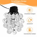 Bild 4 von CALIYO LED Gartenleuchte Solar Kristall Kugeln Warmweiß 100 LEDs 12M, 8 Modi Solar Lichterkette,Außer Innen Lichter Beleuchtung, Solar LED lichterkette balkon außen