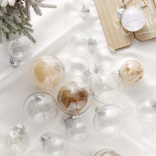 Bild 3 von ZmdecQna Weihnachtsbaumkugel Durchsichtige Weihnachtskugeln zum Befüllen,Basteln Christbaumschmuck