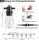 Bild 4 von Elegear Lichterkette LED Lichterkette Außen mit S14 Glühbirnen, 16/31M Gartenleuchte, 15-flammig, IP65 für Weihnachtsdeko, Es können bis zu 25 Stränge verbunden werden