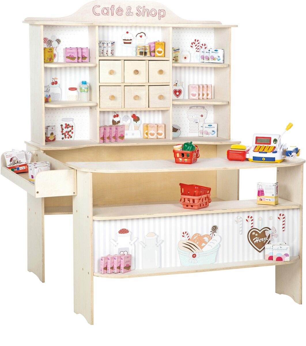 Bild 1 von roba® Kaufladen Holzspielzeug, Verkaufsstand, naturfarben