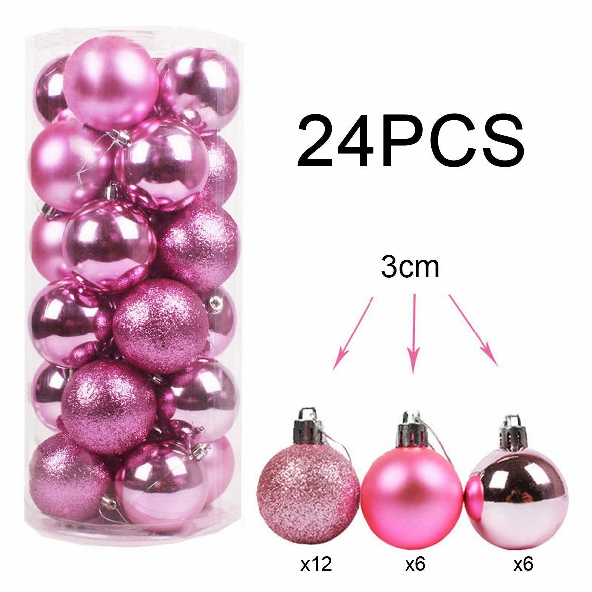 Bild 2 von ZmdecQna Weihnachtsbaumkugel Weihnachtsbaum Ball Verzierungen zum Weihnachten Hochzeit Party