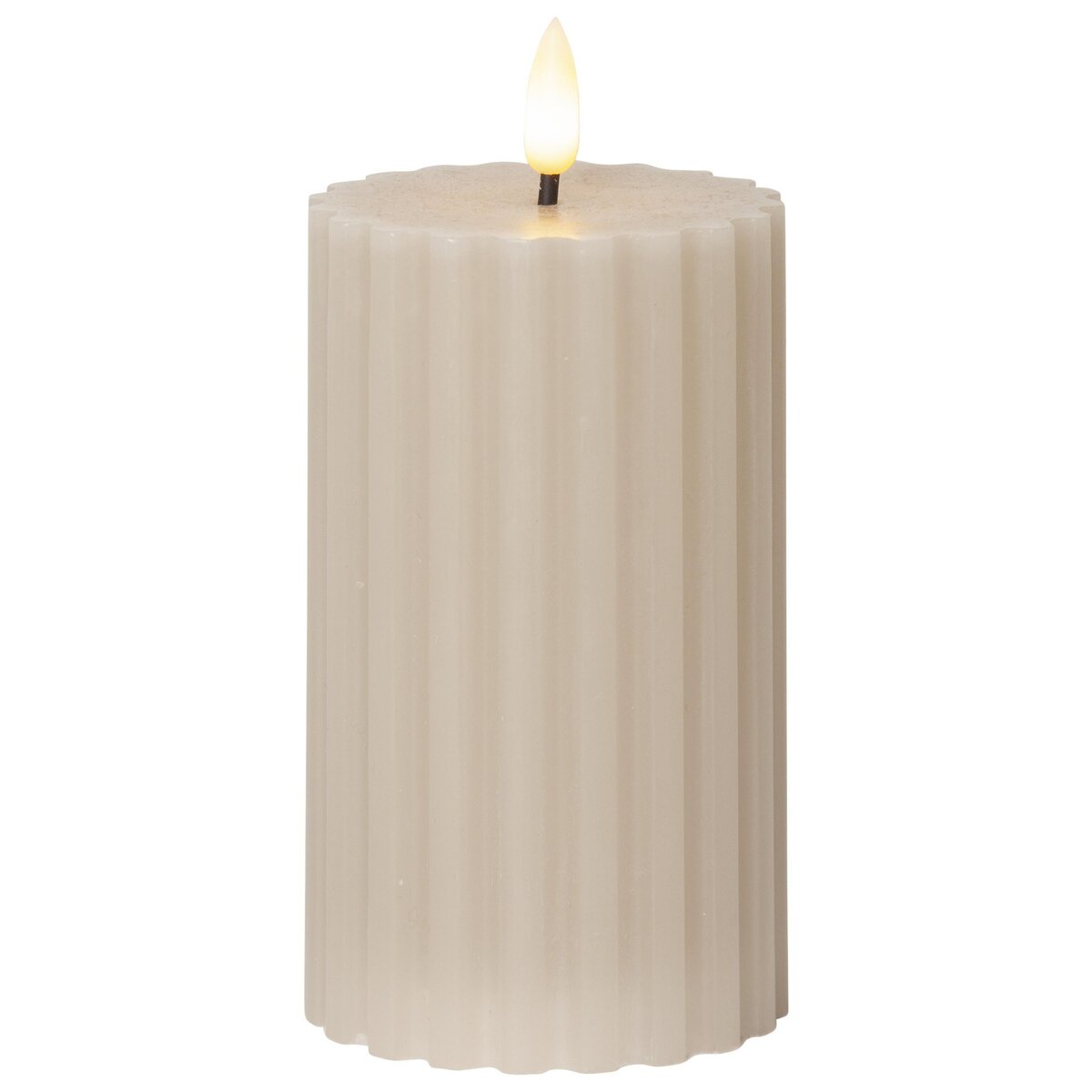 Bild 1 von Star Trading LED Blockkerze Flamme Stripe aus Wachs Braun