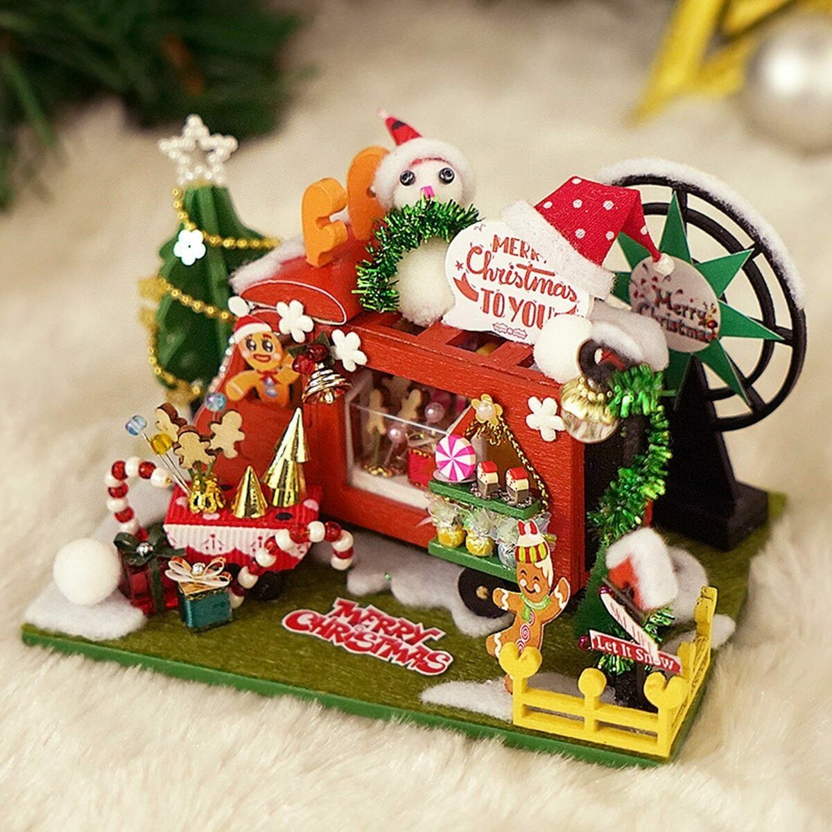 Bild 2 von flowgoer Dekoobjekt Kreatives DIY-Set für ein Miniatur-Puppenhaus mit Möbeln (1 St), Perfekte Weihnachtsdekoration und ein unterhaltsames Spielzeug
