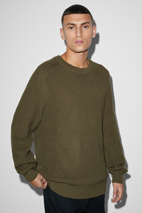 C&A Pullover-gerippt, Grün, Größe: XS