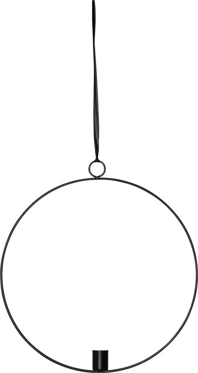 Bild 1 von Star Trading LED Kerze im dekorativen schwarzen Ring moderne ganz Jahres Wand-Deko mit Timerfunktion