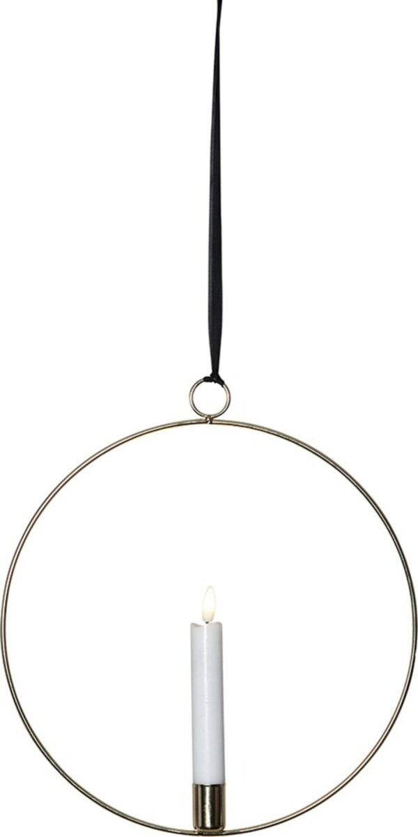 Bild 1 von Star Trading LED Kerze im dekorativen Ring in Messingfarbe moderne Innendekoration mit Timerfunktion