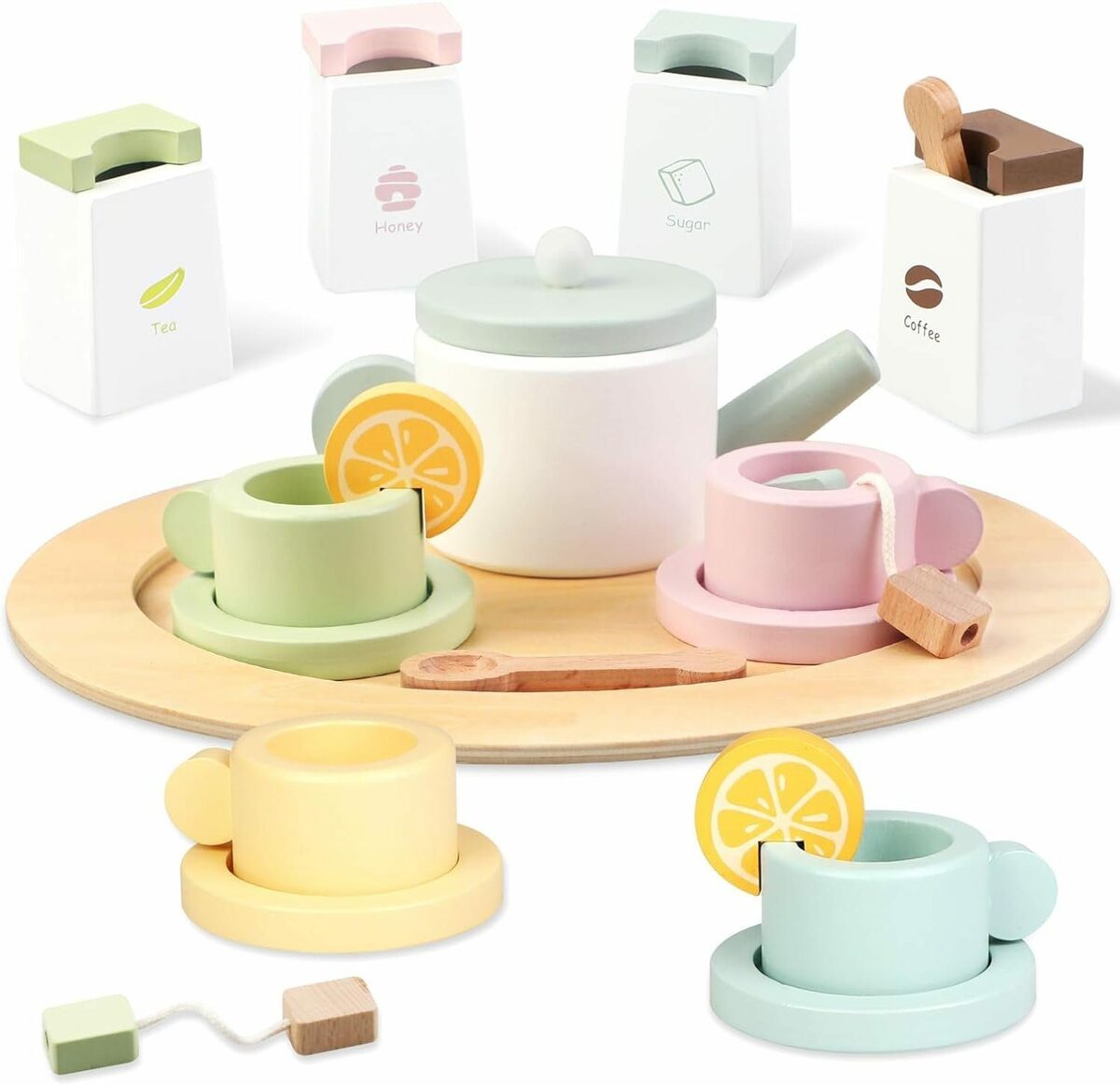 Bild 1 von Hikeren Lernspielzeug Teeservice Kinder Holz,20 Stück Tee Servier Party Spielzeug Set