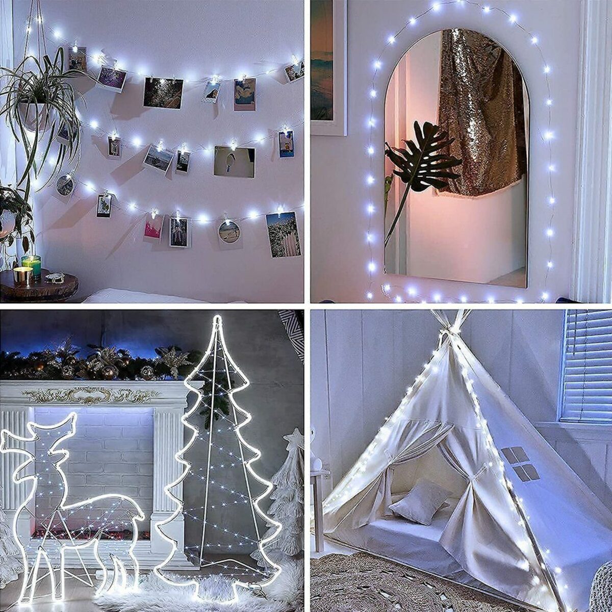 Bild 3 von LAPA HOME LED-Lichtervorhang 5M/10M Wasserdichter aus Kupferdraht Lichterkette Weihnachten Deko, 50 LEDs/100 LEDs, für Innenhöfe, Hochzeiten, Heiratsanträge Deko