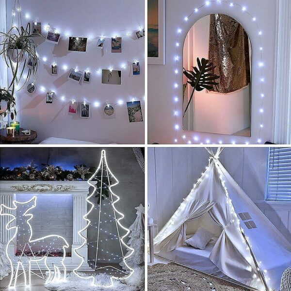 Bild 3 von LAPA HOME LED-Lichtervorhang 5M/10M Wasserdichter aus Kupferdraht Lichterkette Weihnachten Deko, 50 LEDs/100 LEDs, für Innenhöfe, Hochzeiten, Heiratsanträge Deko