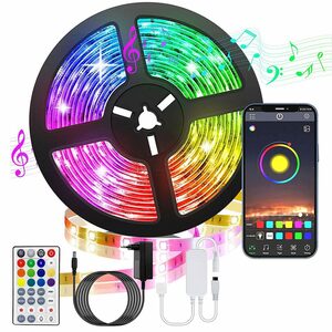 zggzerg LED Stripe 5M RGB LED Streifen mit Fernbedienung Bluetooth Musik Sync Dimmbar