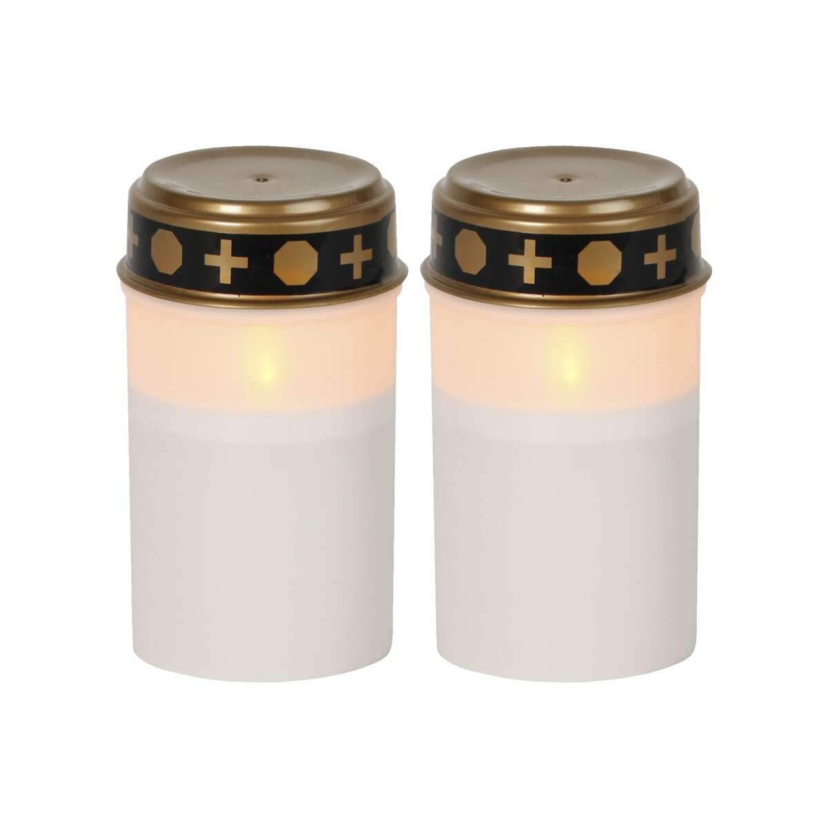 Bild 1 von Star Trading LED Grablicht mit Timer   Grabkerzen LED mit Batterie   Grabkerze LED 2er Set   Grablicht LED   Grablichter LED mit Timer   Grabkerzen weiß   LED Grabkerzen Outdoor   LED Kerzen weiß