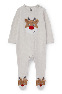 C&A Rudolf-Baby-Weihnachts-Schlafanzug, Beige, Größe: 68