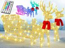 Bild 1 von KESSER® 240er LED Rentiere mit Schlitten weiß Timer Weihnachtsbeleuchtung für außen und innen Weihnachtsfigur Weihnachtsdekoration