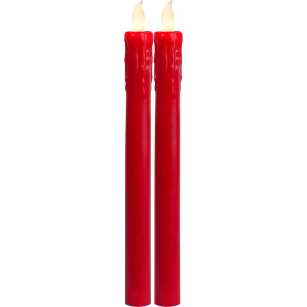 Bild 1 von Star Trading LED Kerzen   LED Stabkerzen Rot   LED Kerzen flackernde Flamme   Kerzen Deko   Stabkerzen   Kerzen Set 2er   Deko Kerzen   Stabkerzen LED