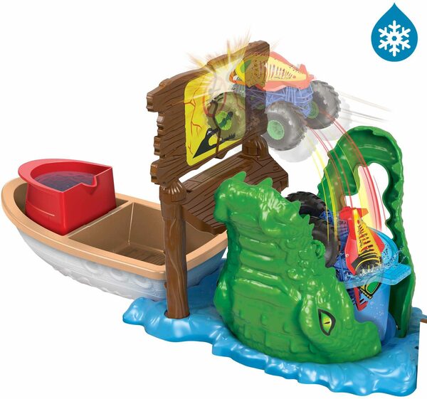 Bild 3 von Hot Wheels Spielzeug-Boot Monster Trucks Color Shifters Sumpf-Attacke mit Farbwechsel-Auto