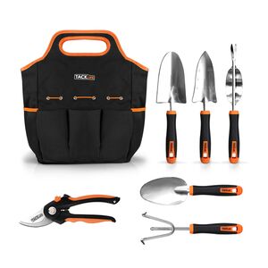 Tacklife GGT4A  6-teiliges Gartenwerkzeug-Set Handschaufeln aus Edelstahl, Graben, Umpflanzen, Pflanzkellen, Rechen, robust, mit rutschfestem Gummigriff, Gartenschaufeln mit Aufbewahrungstasche