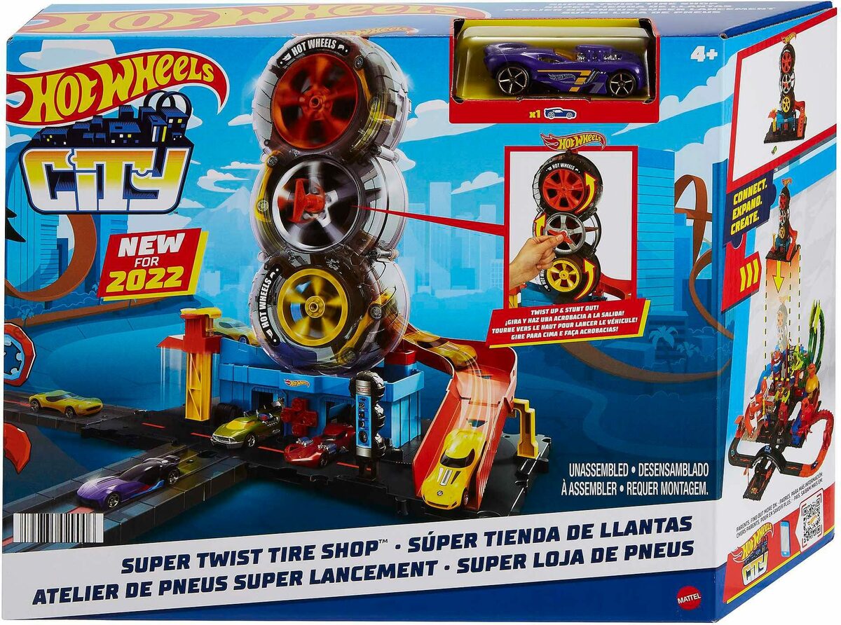 Bild 1 von Hot Wheels Spiel-Parkhaus City Super Reifen Shop, inklusive 1 Spielzeugauto
