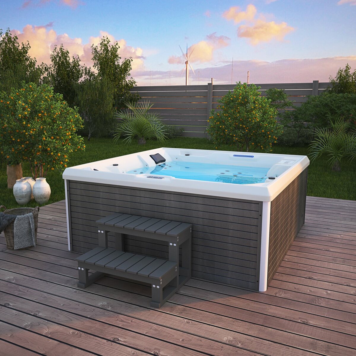Bild 1 von Home Deluxe Whirlpool Stream Big für 5 Personen 207,5 x 207,5 x 88 cm