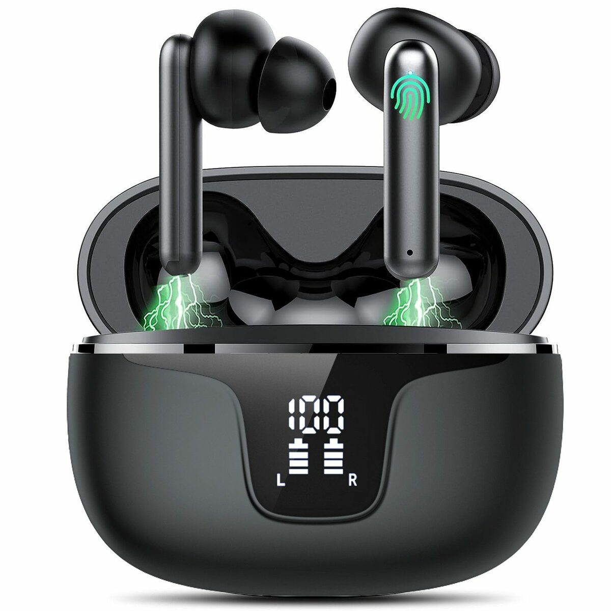 Bild 1 von Mutoy Bluetooth Kopfhörer,Kopfhörer Kabellos Bluetooth 5.3,In Ear Kopfhörer In-Ear-Kopfhörer (Voice Assistant, ANC Noise Cancelling Ohrhörer, 36 Stunden Spielzeit, IPX5 Wasserdicht,LED Anze