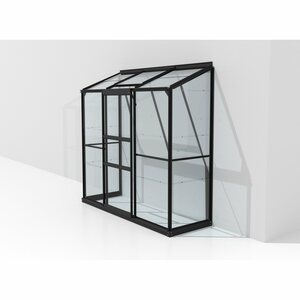 Vitavia Anlehn-Gewächshaus Ida 1300 ESG 3 mm Schwarz 192,8 x 182,3 x 68,8 cm