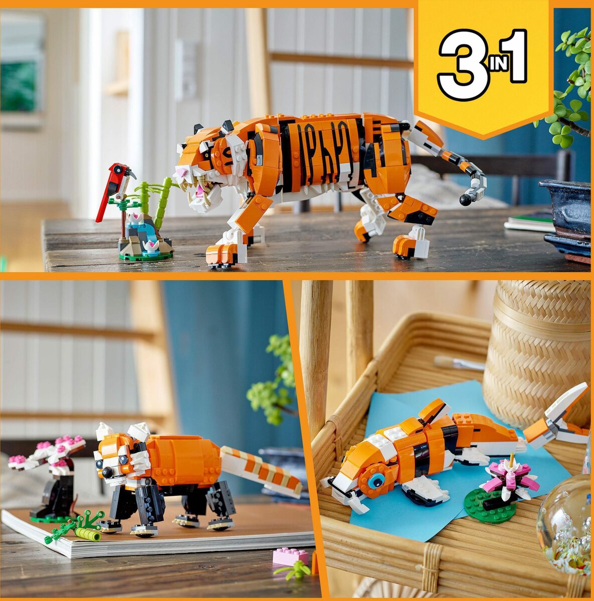 Bild 2 von LEGO® Konstruktionsspielsteine Majestätischer Tiger (31129), LEGO® Creator 3in1, (755 St)