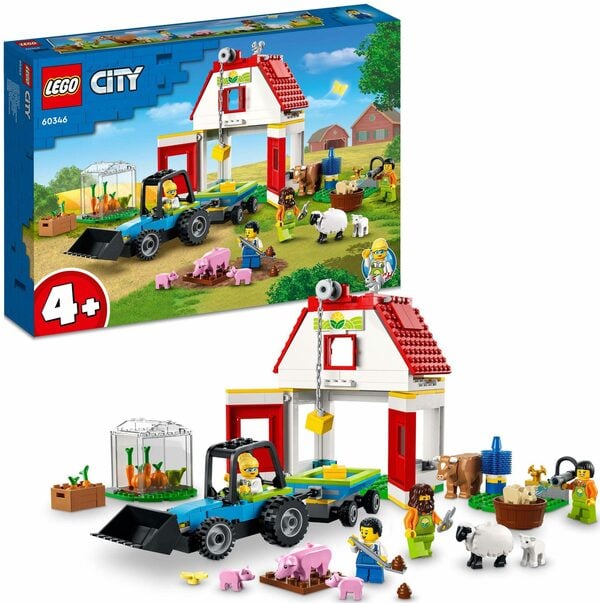 Bild 1 von LEGO® Konstruktionsspielsteine Bauernhof mit Tieren (60346), LEGO® City, (230 St)