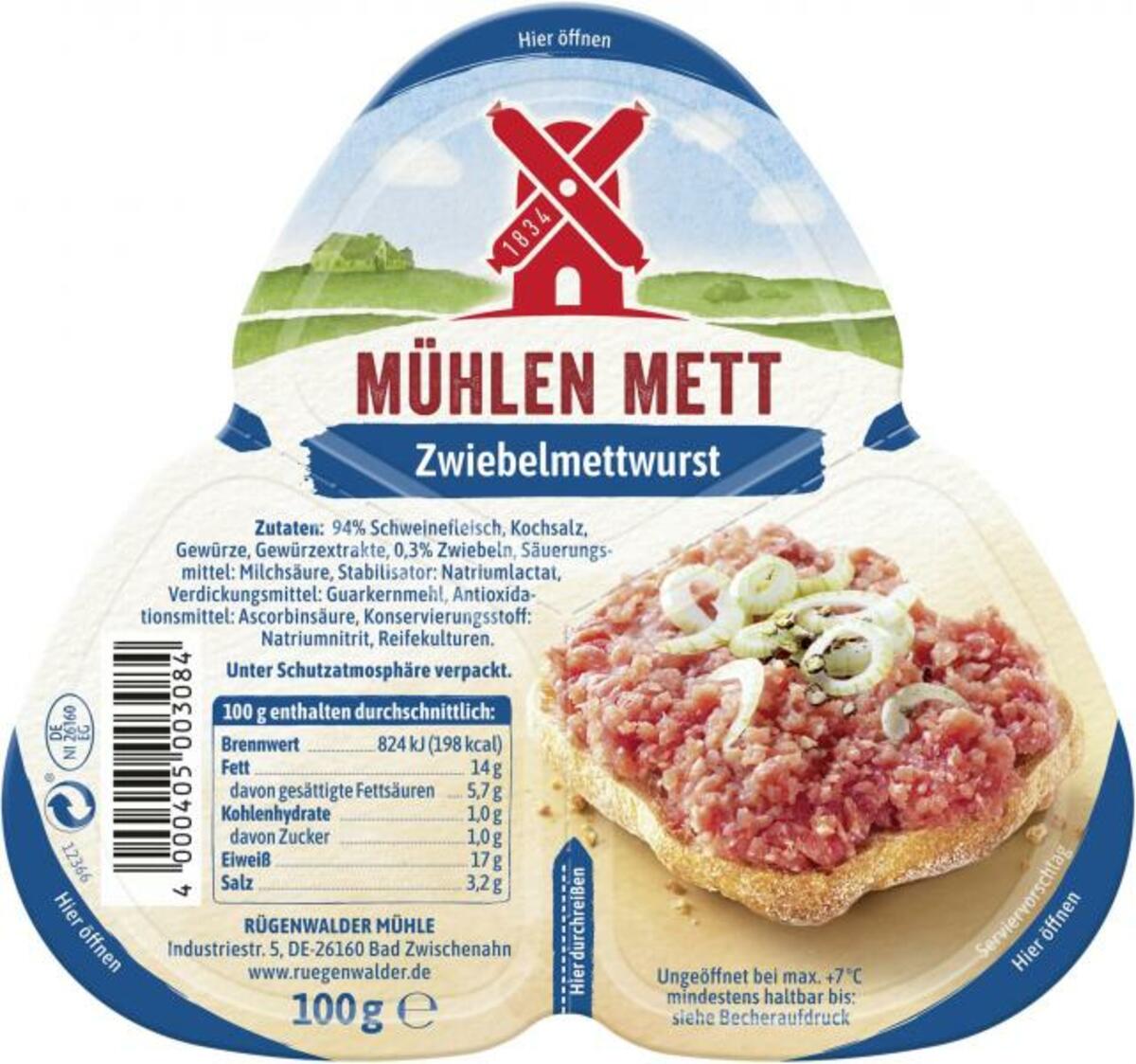 Bild 1 von Rügenwalder Mühle Mühlenmett Zwiebelmettwurst