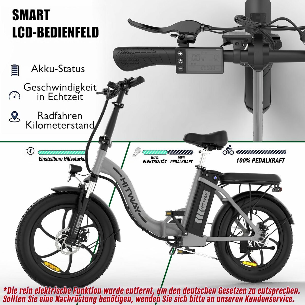 Bild 3 von HITWAY E-Bike, Elektrofahrrad klapprad E-Bike FatReifen 20" 36V/11Ah