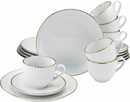 Bild 1 von Leonique Kaffeeservice Geschirr-Set Elisetta (18-tlg), 6 Personen, Porzellan, Goldband, Made in Europe