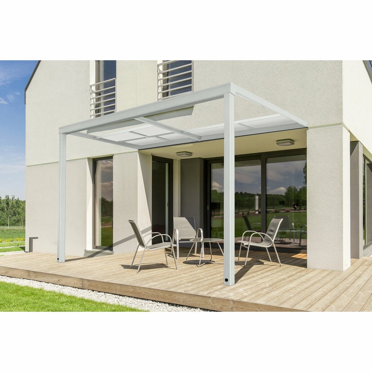 Bild 1 von Home Deluxe Terrassenüberdachung Solis Deluxe 390 x 295 x 233/272 cm Weiß