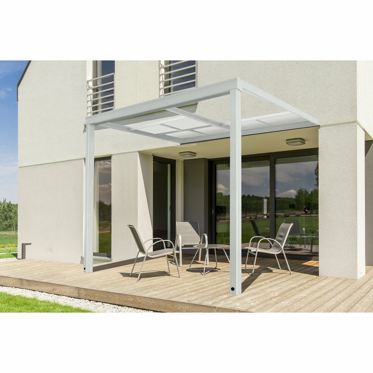 Bild 1 von Home Deluxe Terrassenüberdachung Solis Deluxe 290 x 295 x 233/272 cm Weiß