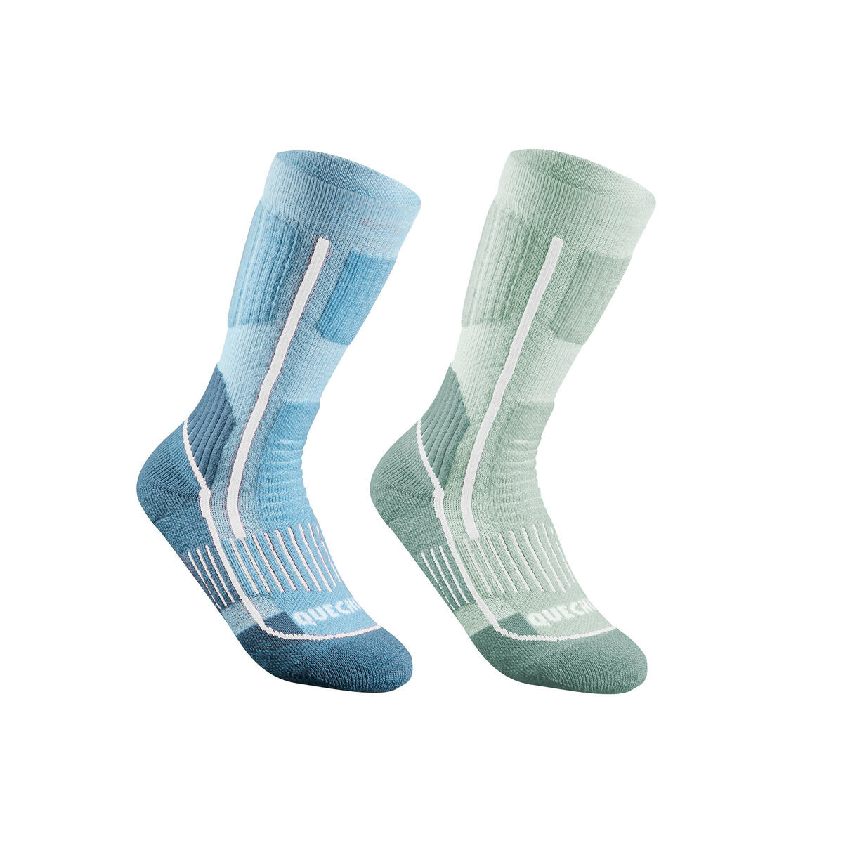 Bild 1 von Wandersocken 2er-Pack Kinder warm halbhoch Winterwandern - SH500 Mountain blau/grau