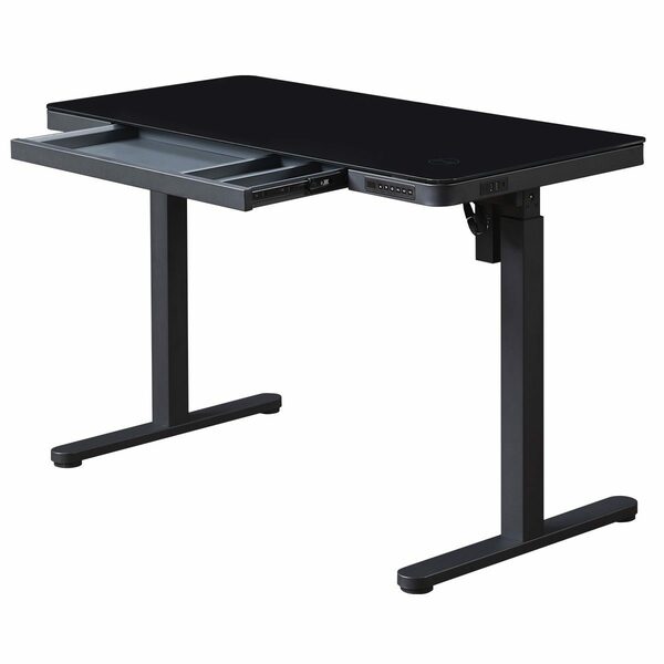 Bild 3 von KOWO Schreibtisch Glas Arbeitstisch Höhenverstellbar Elektrischer Bürotisch Home Office, Mobilo, Sitz- & Stehpult, 2-Fach-Teleskop, mit Memory-Steuerung