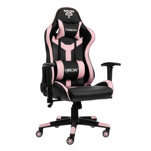 Hyrican Gaming-Stuhl "Striker Copilot" schwarz/pink, Kunstleder, ergonomischer Gamingstuhl, Bürostuhl, Schreibtischstuhl, geeignet für Jugendliche und Erwachsene