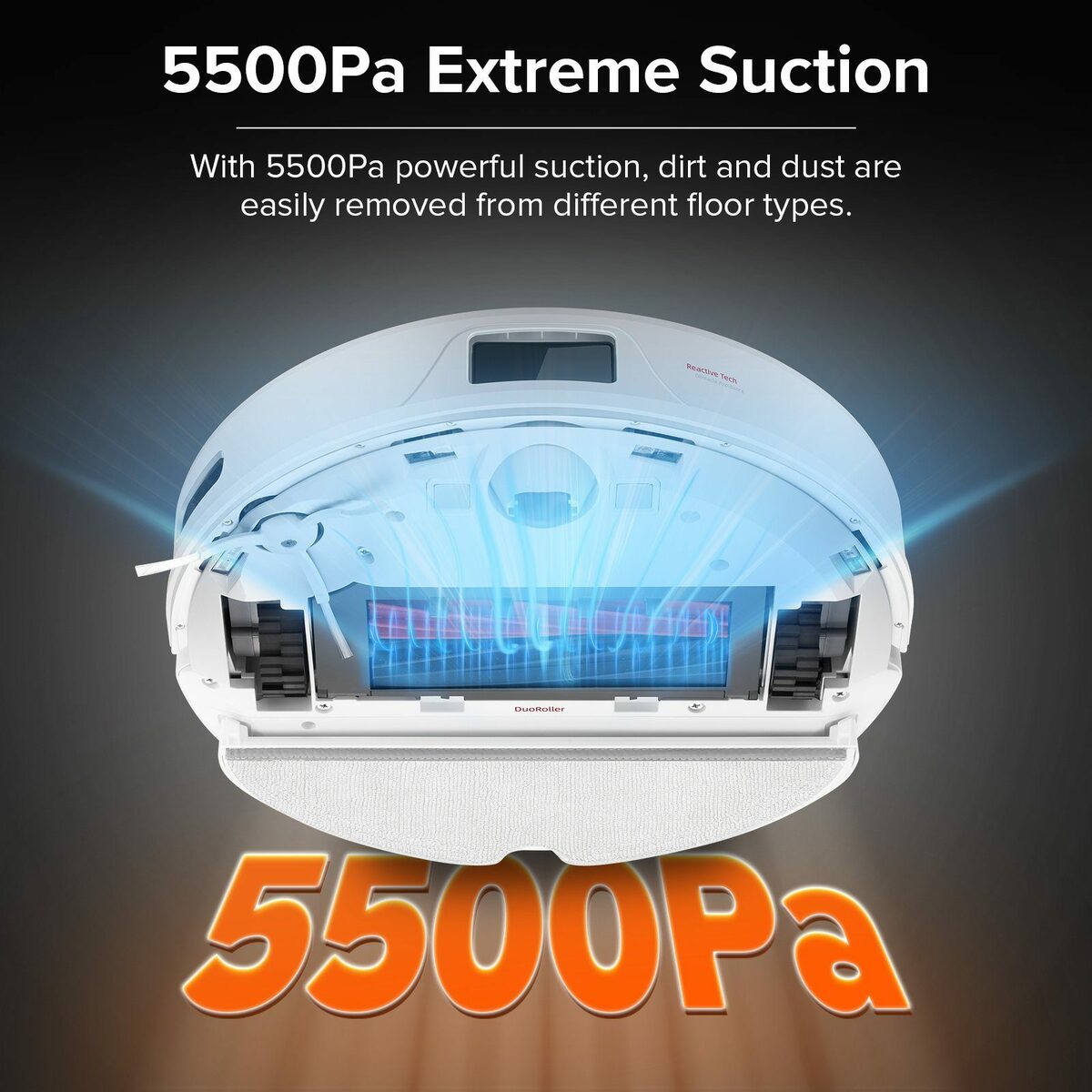 Bild 4 von Roborock Saugroboter Q8 MAX+, 59,00 W, Saugroboterr mit selbstentleerender Absaugstation (7 Wochen) , DuoRoller-Bürste, 5500 Pa Saugkraft, No-Go-Zonen, Reinigung entlang der Bodenlinien, Sprach