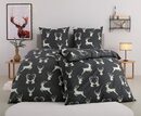 Bild 1 von Bettwäsche Hirsch, BIERBAUM, Biber, 2 teilig, winterliches Hirsch Design, kuschelige Biber Qualität, ab 135x200 cm