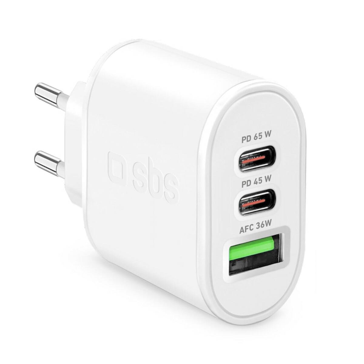 Bild 1 von GaN 65W ultraschnelles Ladegerät, USB-A und USB-C, Weiß