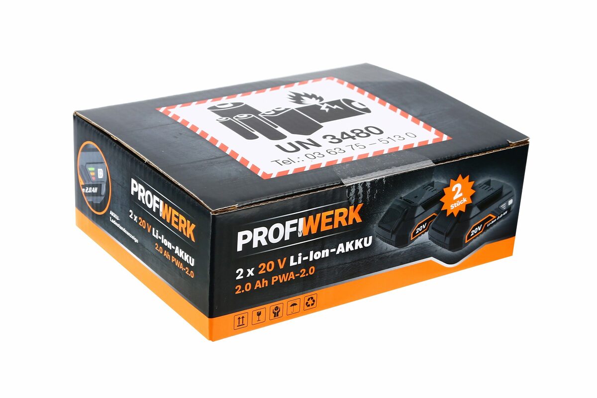 Bild 3 von Profiwerk Akku-Pack 20V, 2x 2.0Ah PWA-2.0x2 Akkupacks