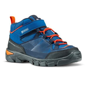 Wanderschuhe MH120 halbhoch wasserdicht Klettverschluss Kinder Gr. 28–34 blau