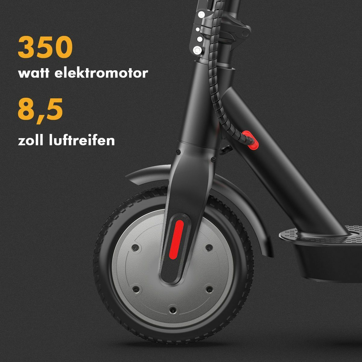 Bild 3 von oyajia Cityroller E-Scooter mit Straßenzulassung, Elektroscooter E9 Elektroroller, 350,00 W, klappbar, extra breiter Lenker, schnelle Lade Zeit,Belastung bis 120kg