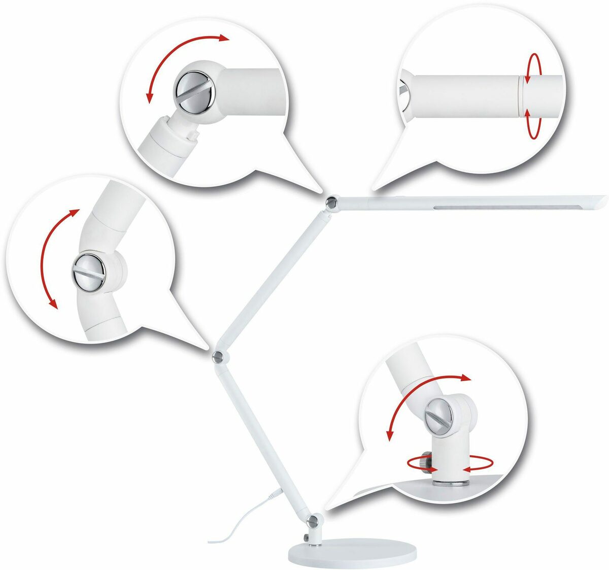 Bild 4 von Paulmann LED Schreibtischlampe FlexBar 3-step-dimmbar 230V, LED fest integriert, Tageslichtweiß, Warmweiß
