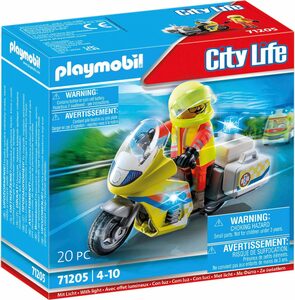Playmobil® Konstruktions-Spielset Notarzt-Motorrad mit Blinklicht (71205), City Life, mit Lichtmodul; Made in Europe